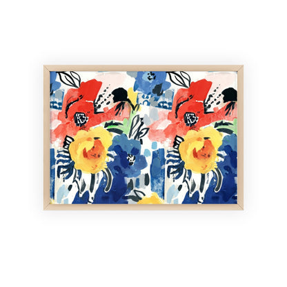 Abstract Flora Wood Framed Posters