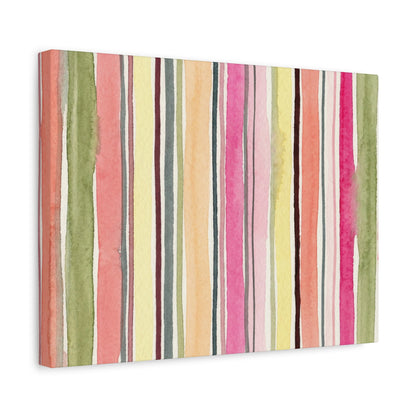 Summer Stripe Stretched Canvas Wall Art