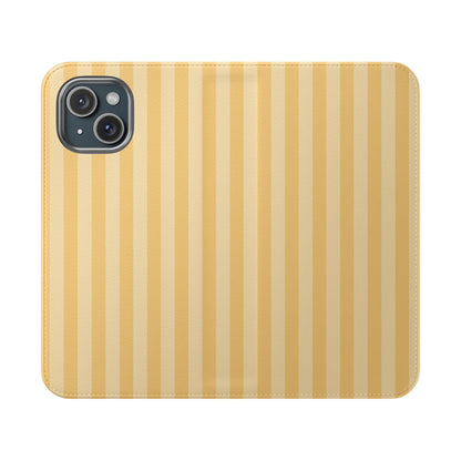 Buttercup Stripe Vegan Leather Flip Case