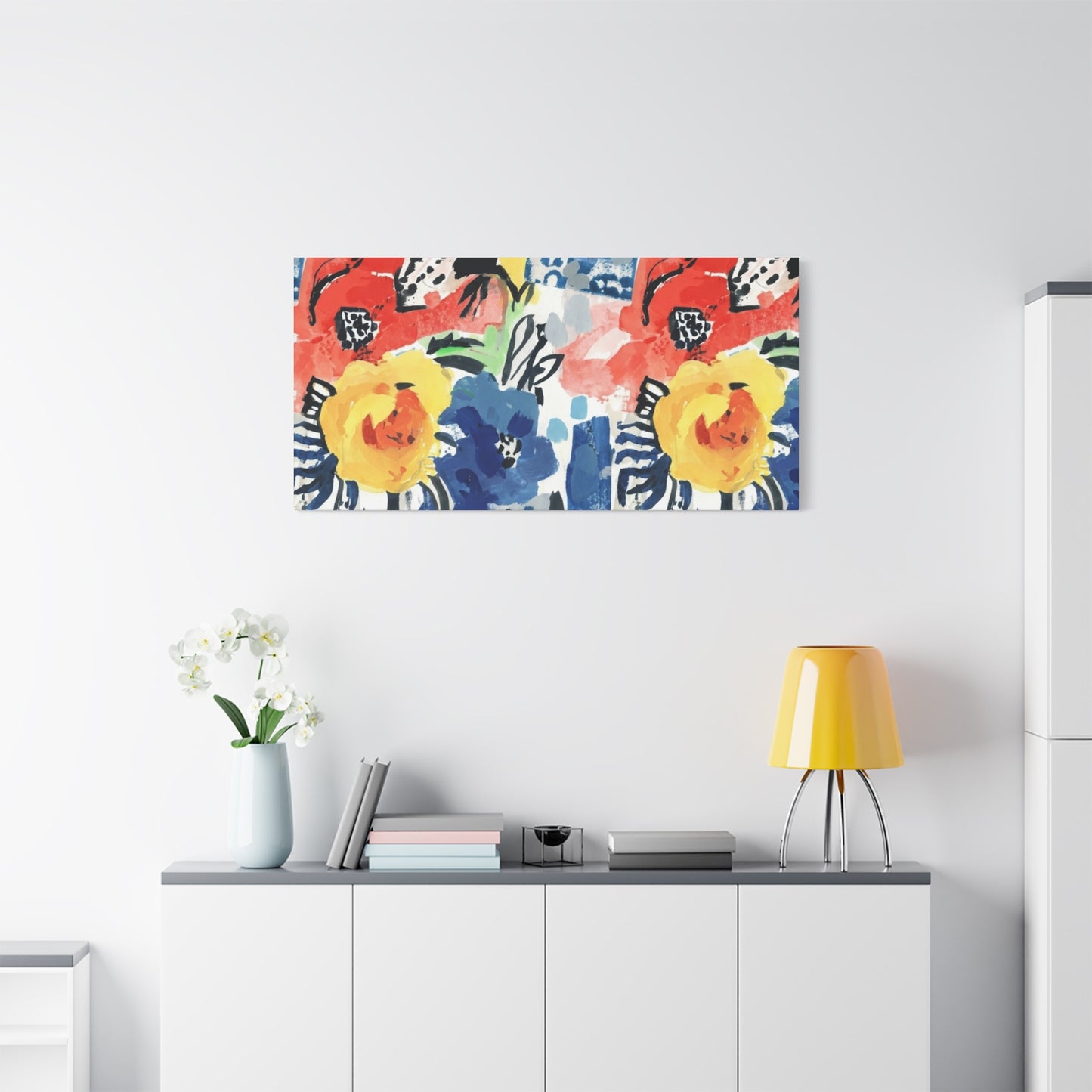Abstract Flora Stretched Canvas Wall Art