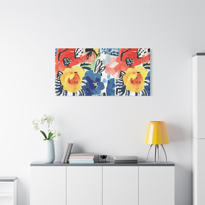 Abstract Flora Stretched Canvas Wall Art