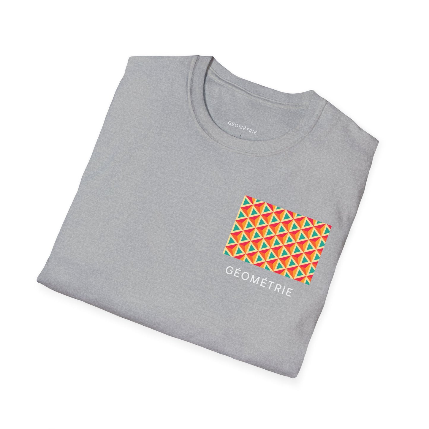 Geometric Pattern Unisex Softstyle T-Shirt, Casual Tee, Gift for Him/Her, Summer Wear, Trendy Streetwear, Cool Graphic Tee
