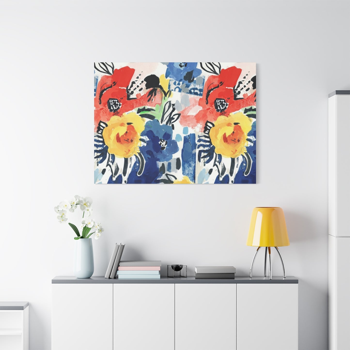 Abstract Flora Stretched Canvas Wall Art