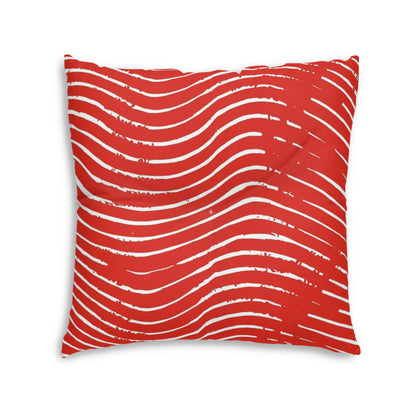 Scarlet Tide Square Tufted Floor Pillow
