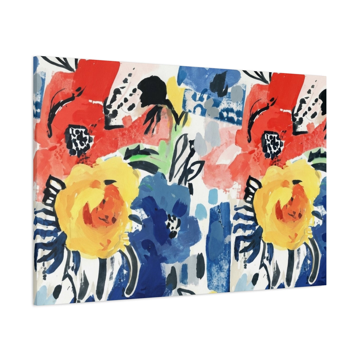 Abstract Flora Stretched Canvas Wall Art