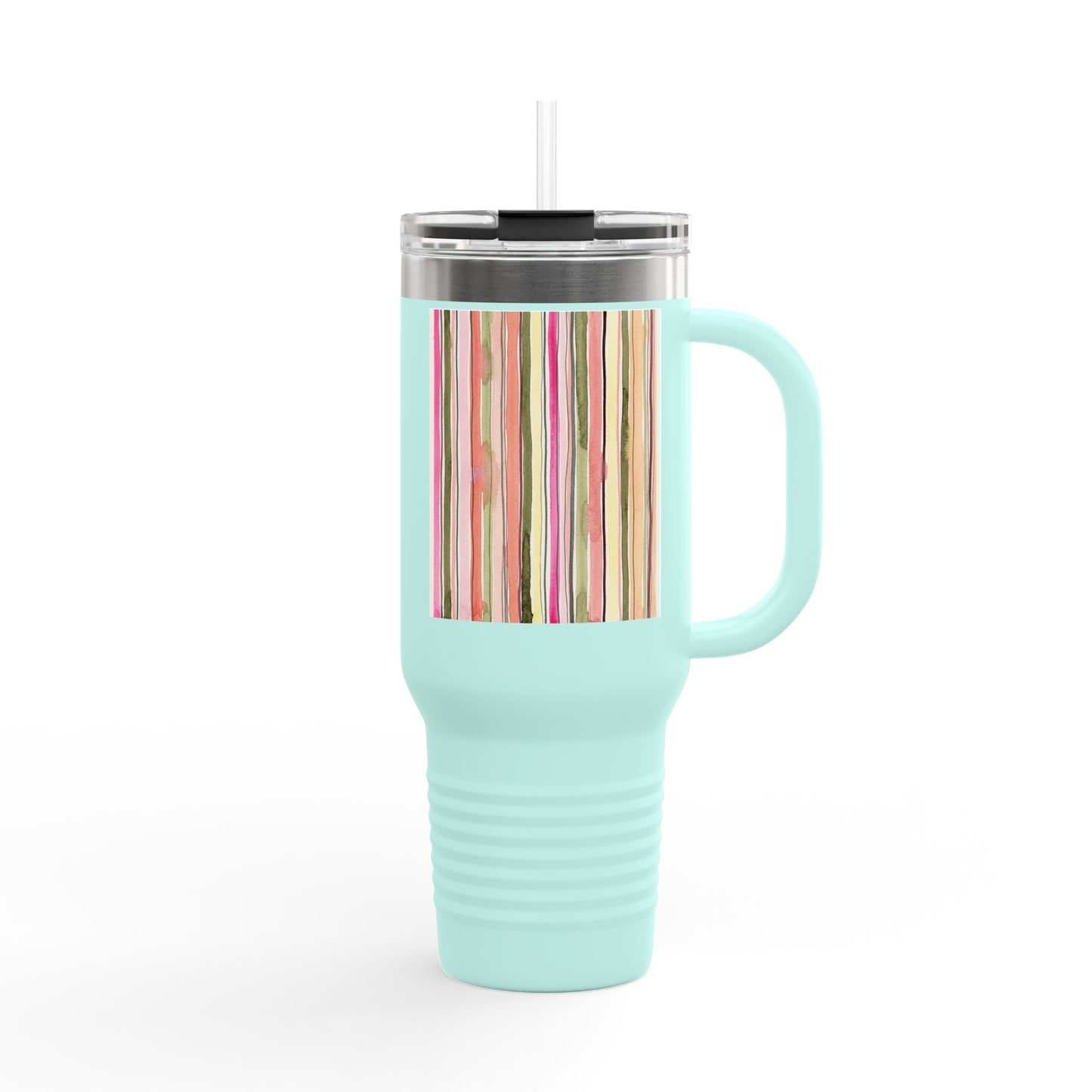 Summer Stripe 40oz Insulated Travel Mug