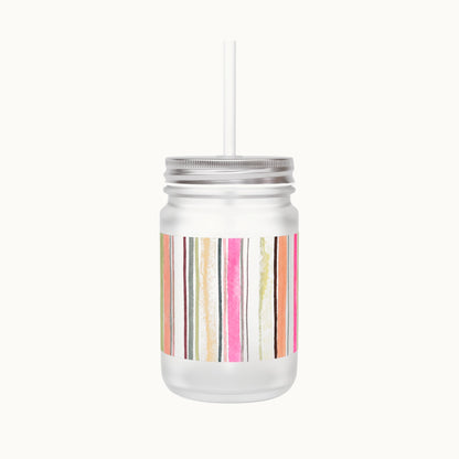 Summer Stripe Mason Jar Tumbler