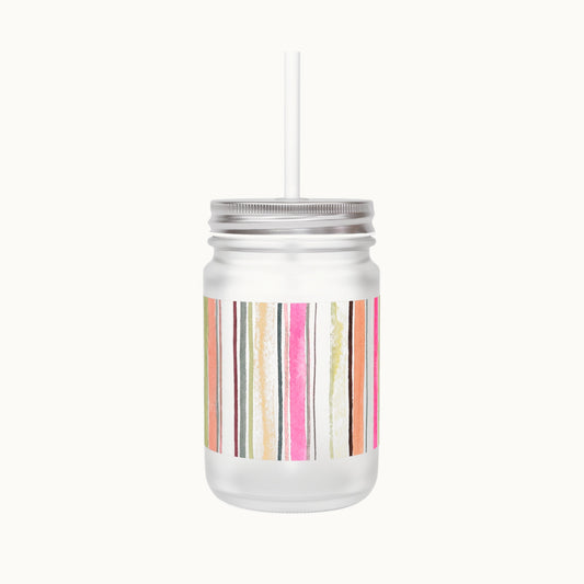 Summer Stripe Mason Jar Tumbler