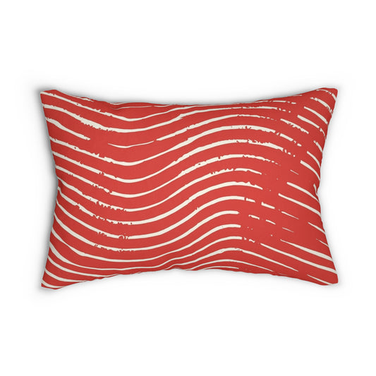 Scarlet Tide Rectangular Throw Pillow