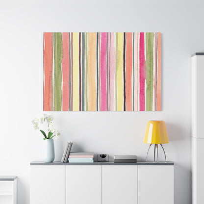 Summer Stripe Stretched Canvas Wall Art