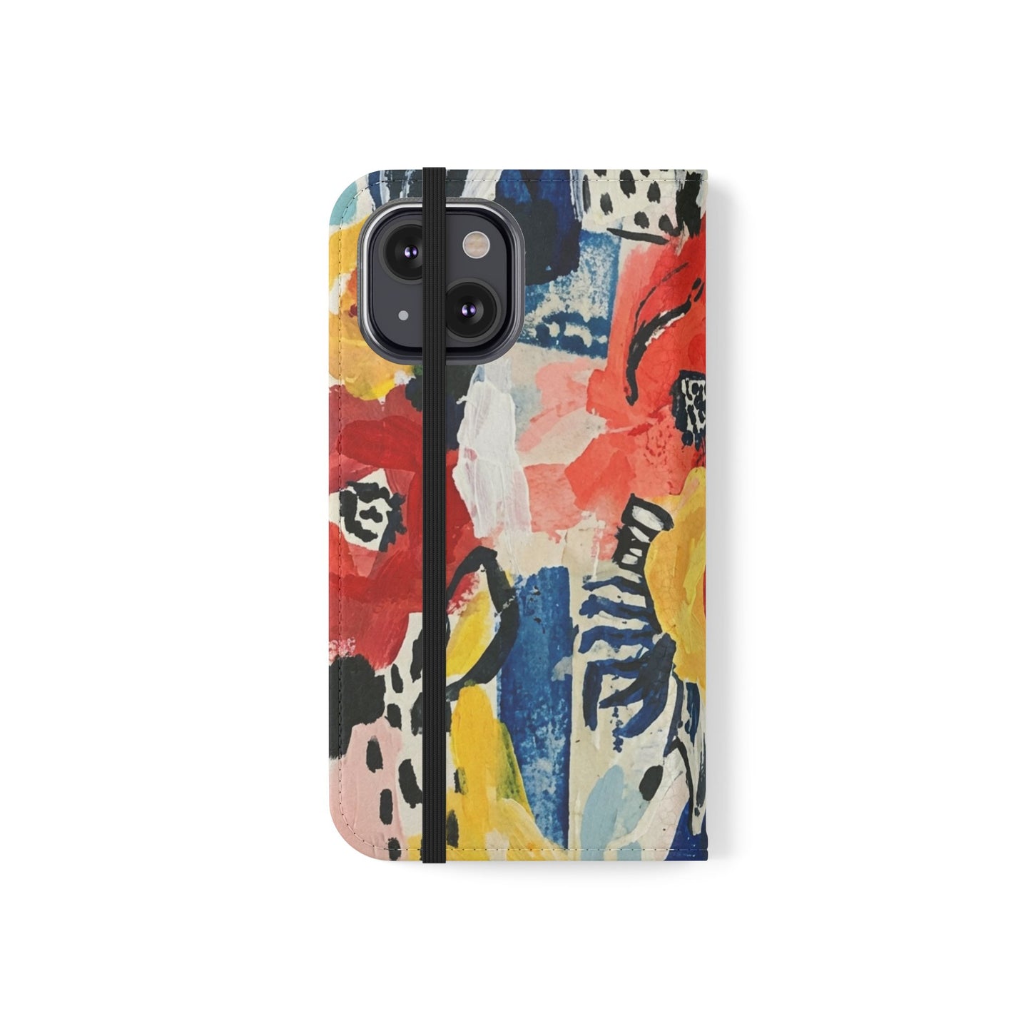Abstract Flora Vegan Leather Flip Case