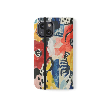 Abstract Flora Vegan Leather Flip Case