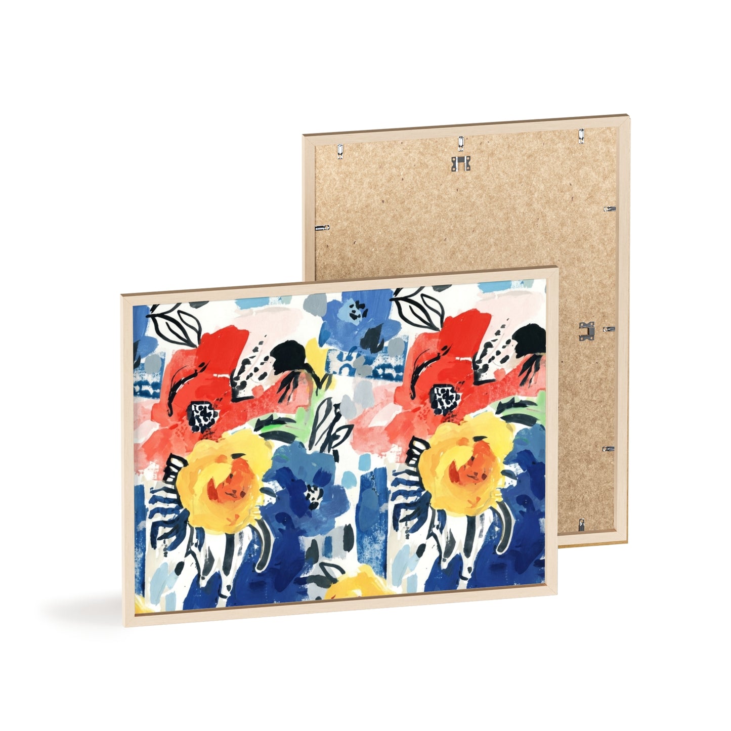Abstract Flora Wood Framed Posters