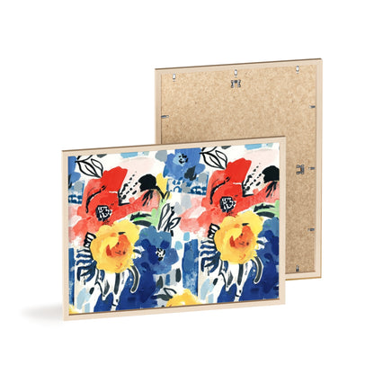Abstract Flora Wood Framed Posters