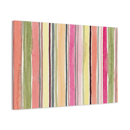 Summer Stripe Stretched Canvas Wall Art