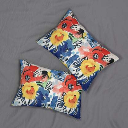 Abstract Flora Rectangular Throw Pillow