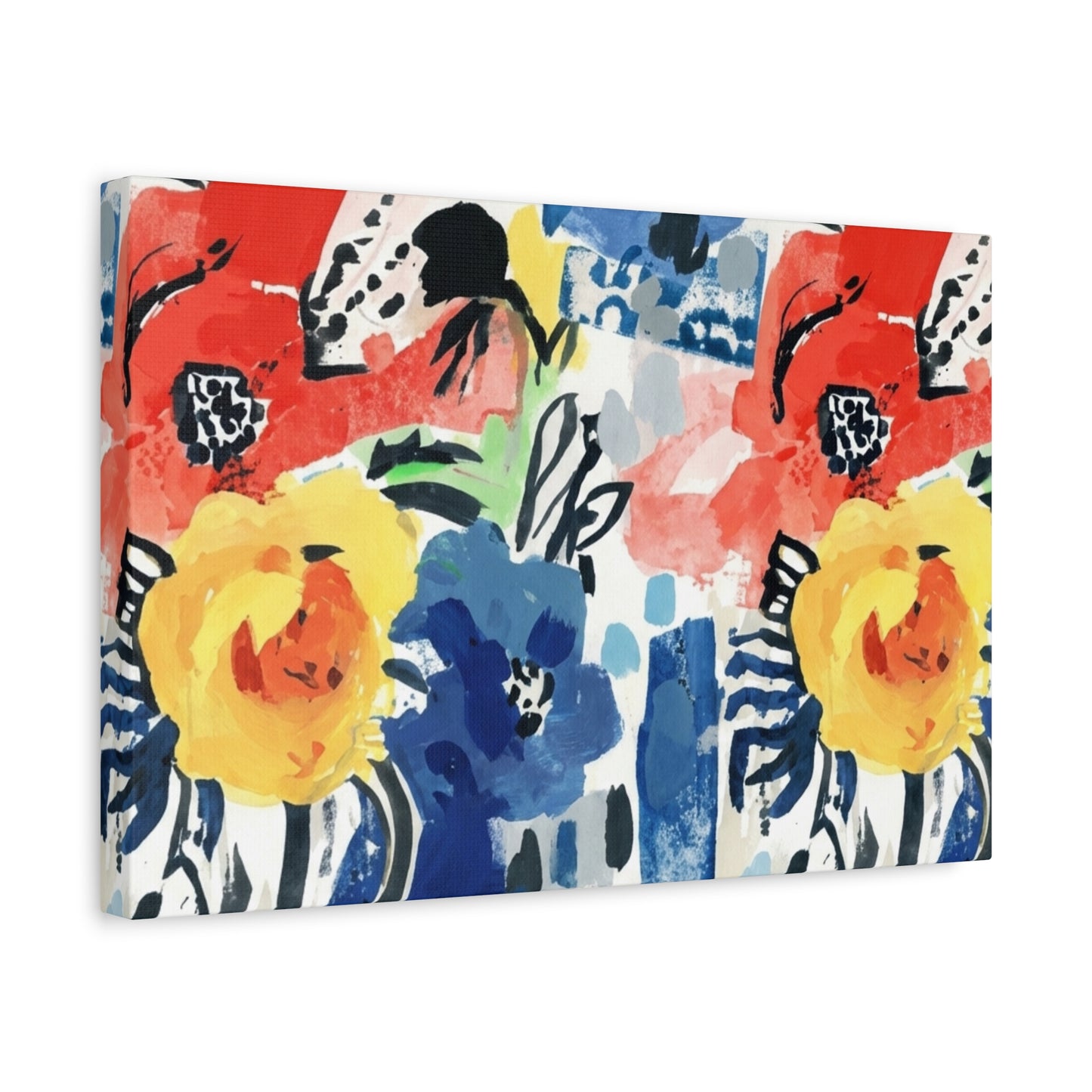 Abstract Flora Stretched Canvas Wall Art