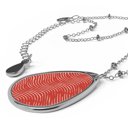 Scarlet Tide Oval Necklace