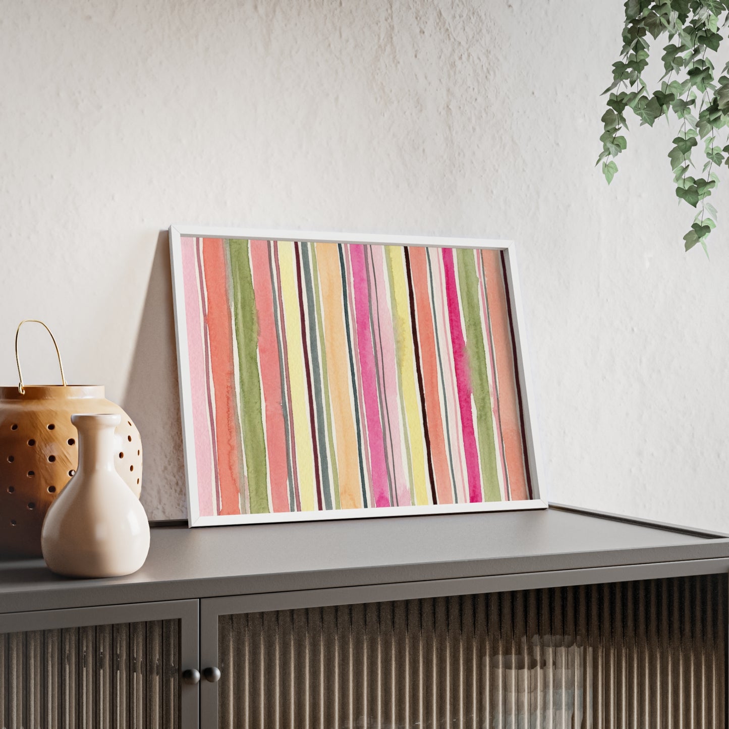 Summer Stripe Wood Framed Posters
