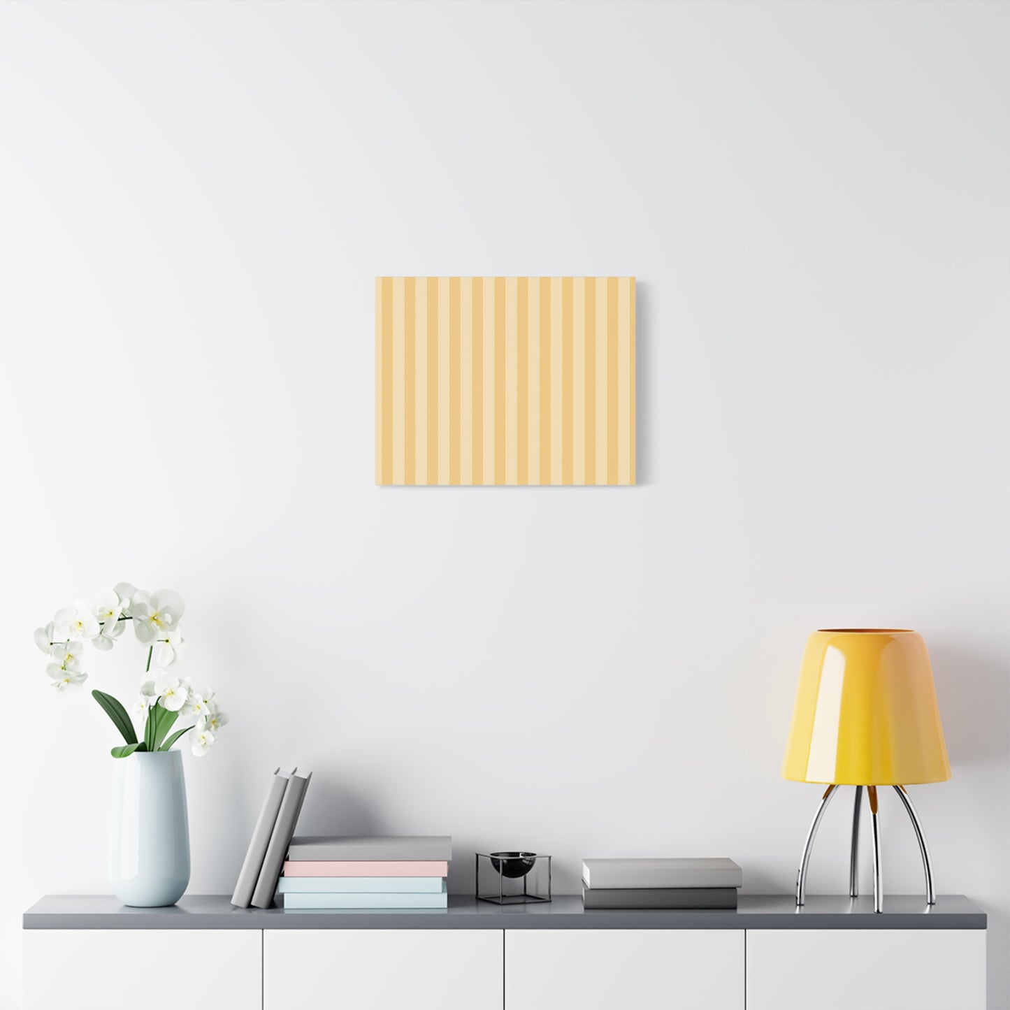Buttercup Stripe Stretched Canvas Wall Art