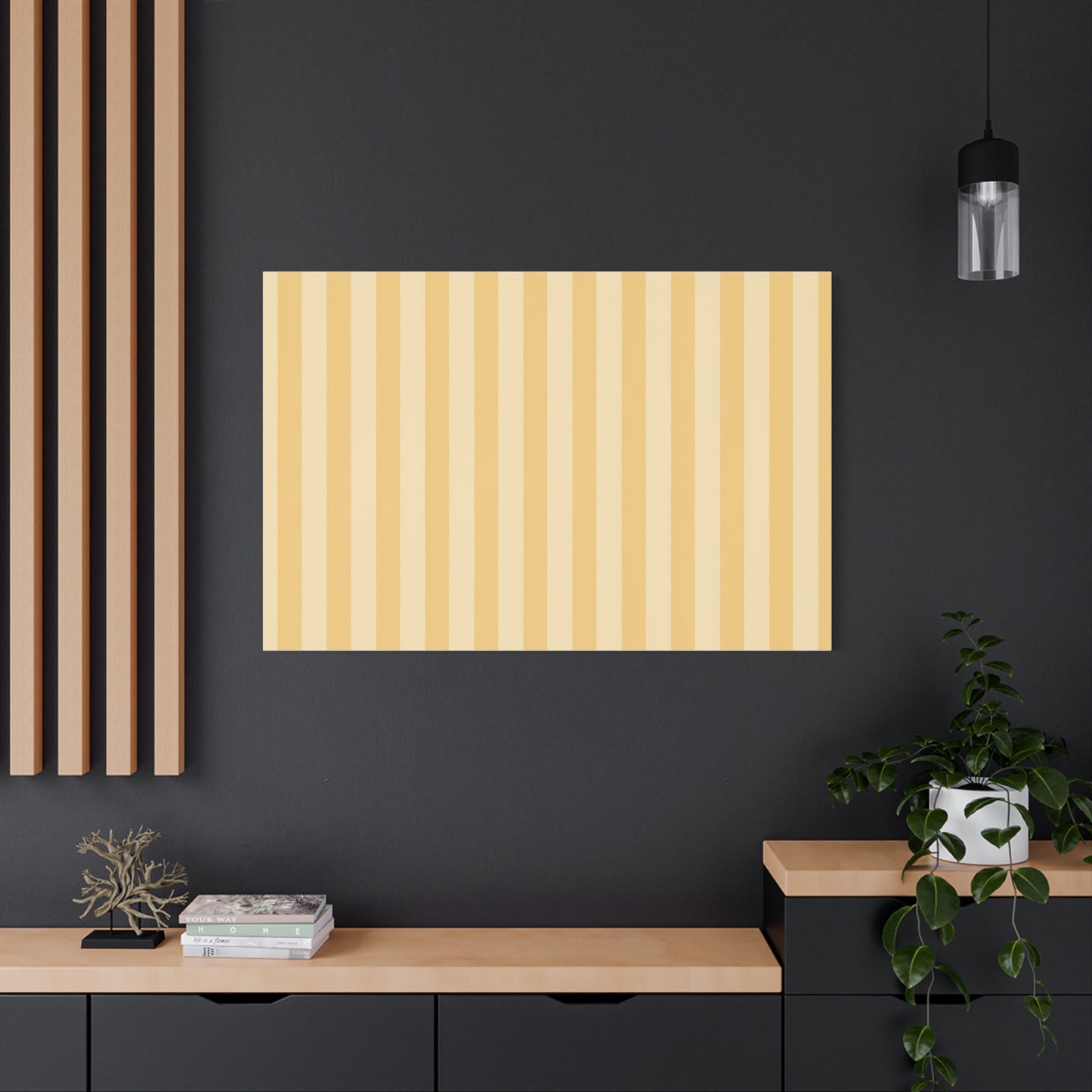 Buttercup Stripe Stretched Canvas Wall Art