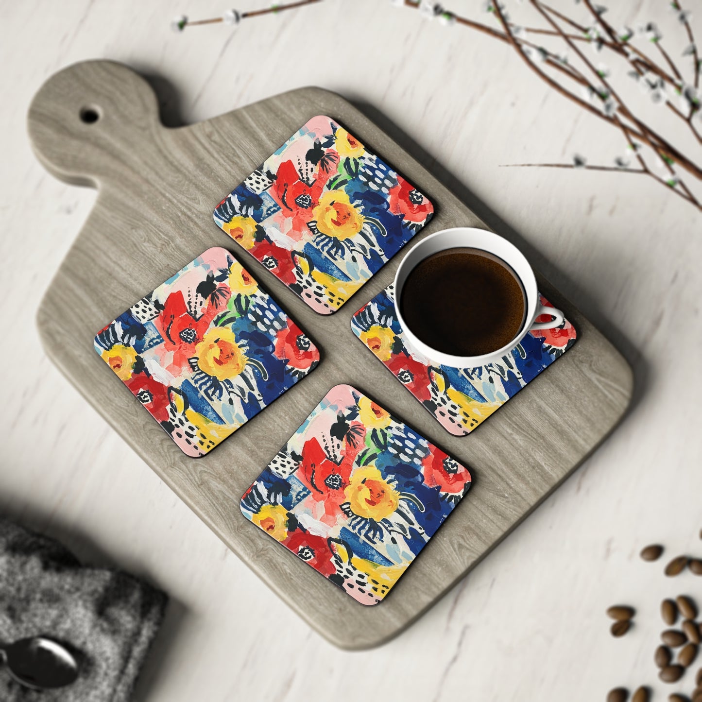 Abstract Flora Coasters