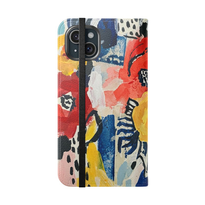 Abstract Flora Vegan Leather Flip Case