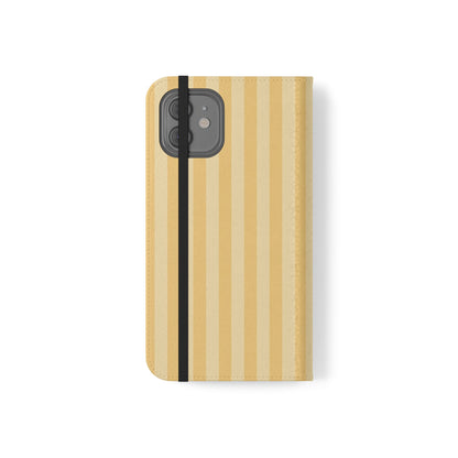 Buttercup Stripe Vegan Leather Flip Case