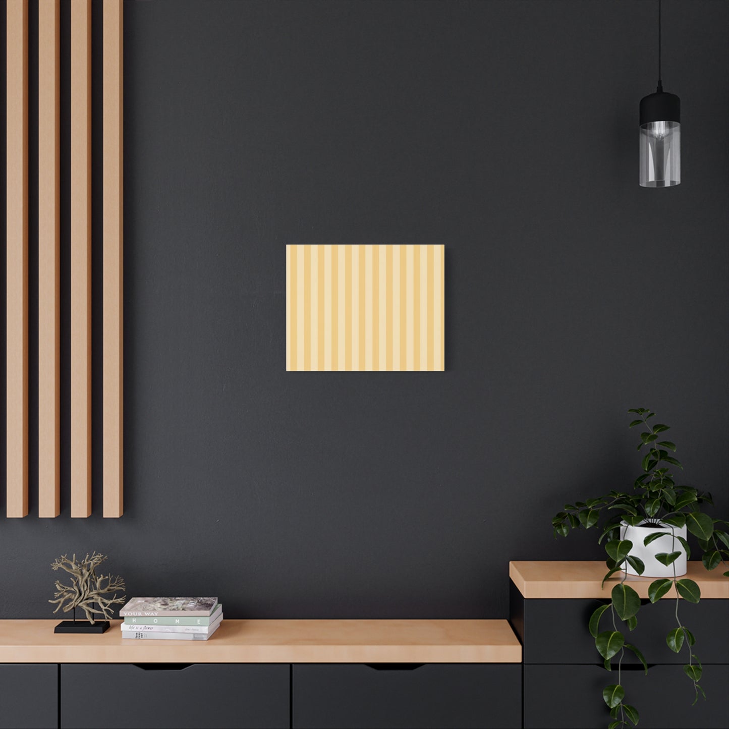 Buttercup Stripe Stretched Canvas Wall Art