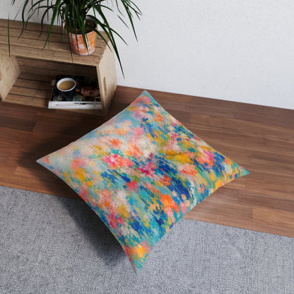 Chromatic Meadow Square Tufted Floor Pillow