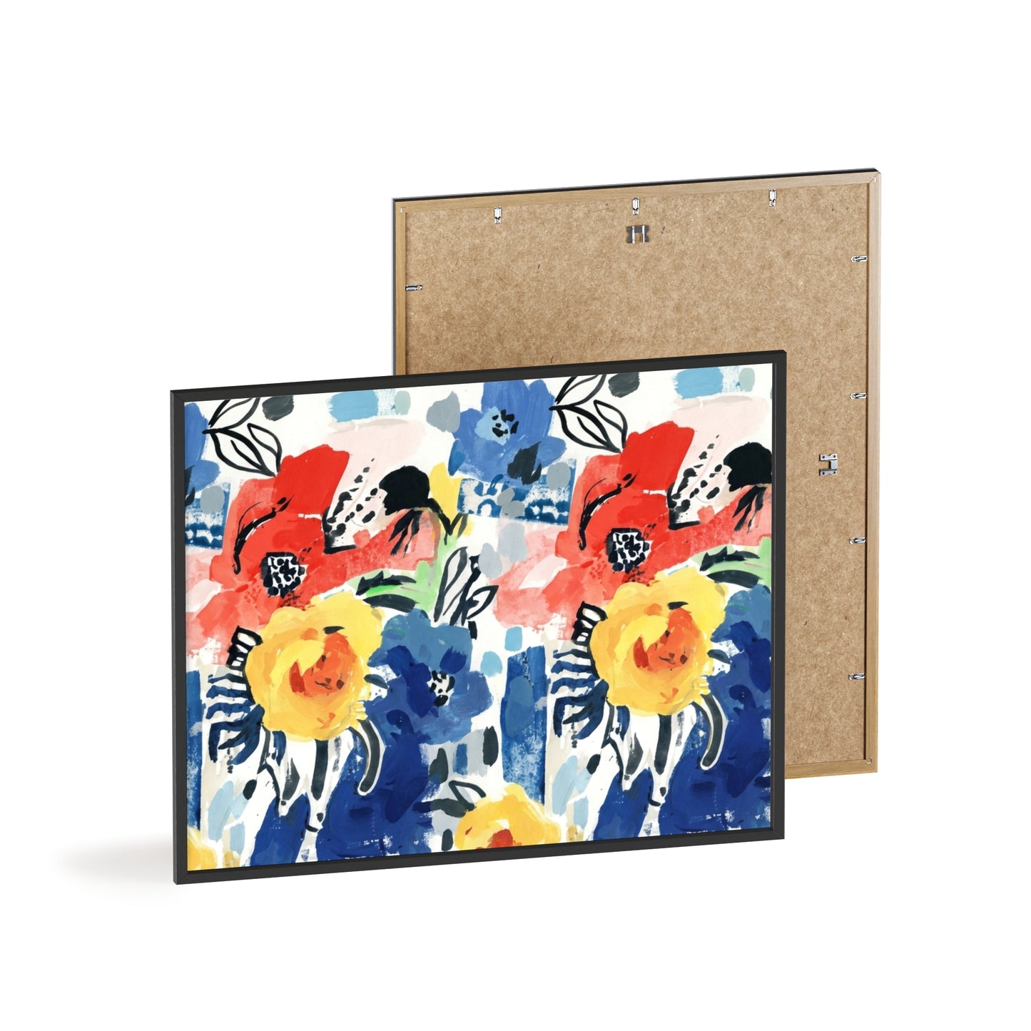 Abstract Flora Wood Framed Posters