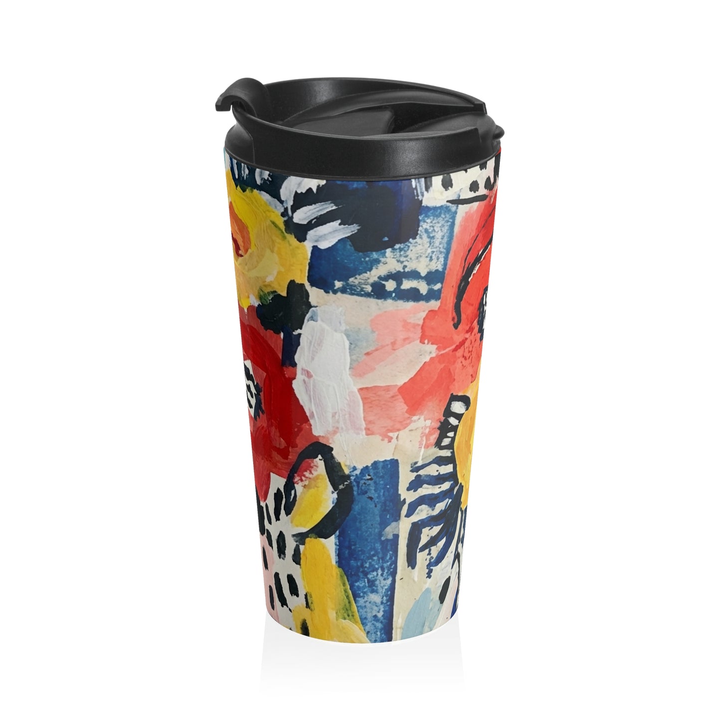 Abstract Flora Stainless Steel Travel Mug