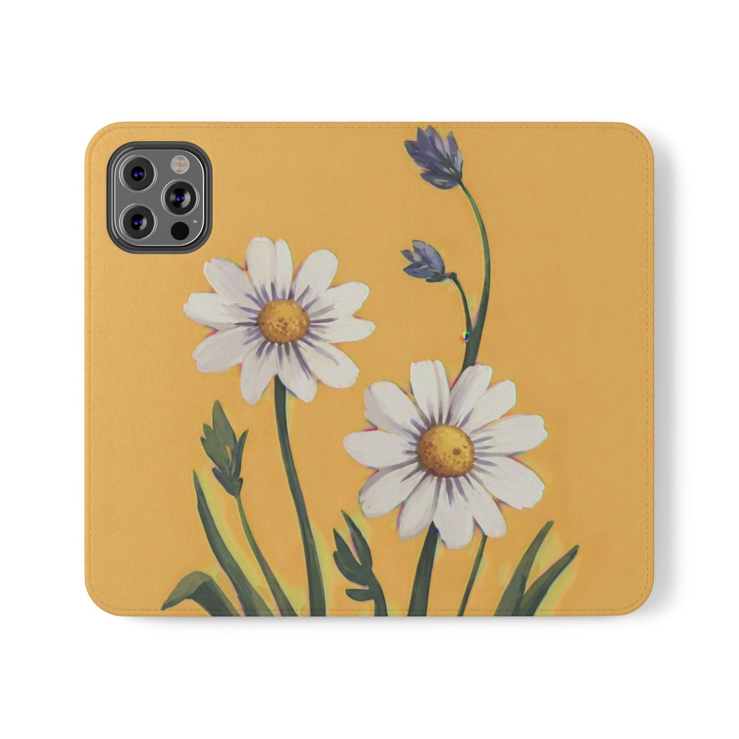 Spring Daisies Vegan Leather Flip Case