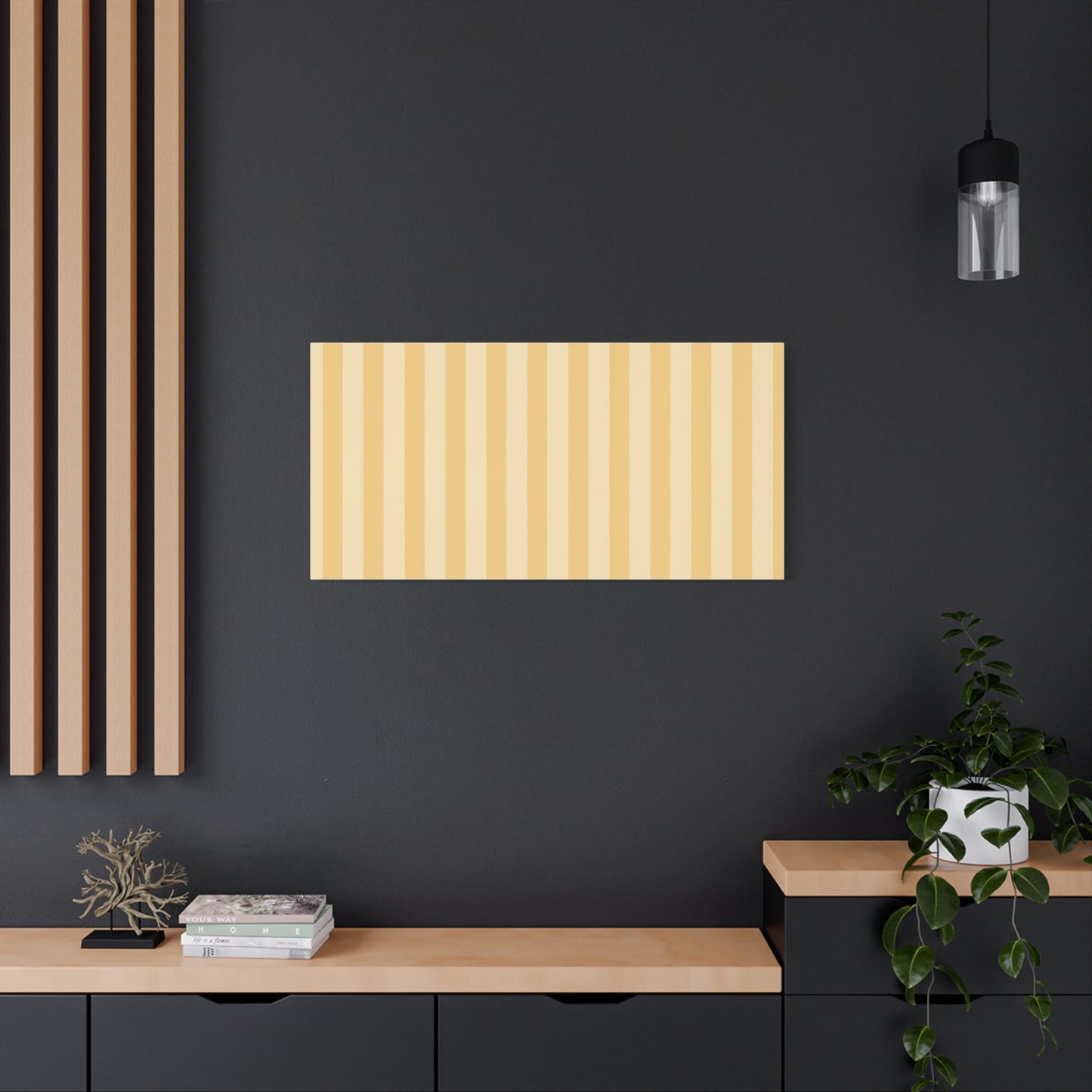 Buttercup Stripe Stretched Canvas Wall Art