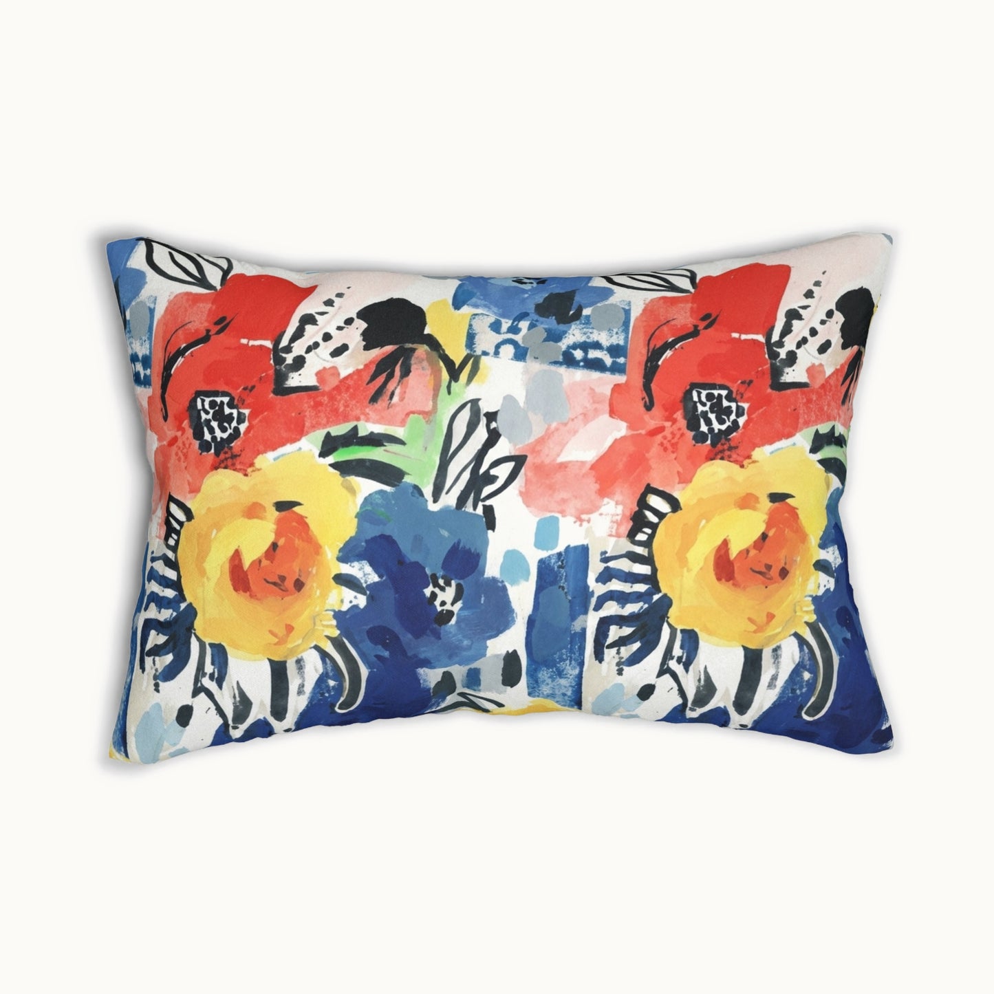 Abstract Flora Rectangular Throw Pillow