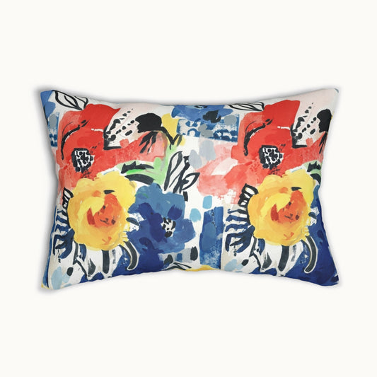 Abstract Flora Rectangular Throw Pillow