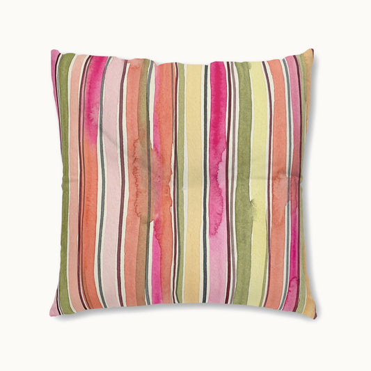 Summer Stripe Square Tufted Floor Pillow