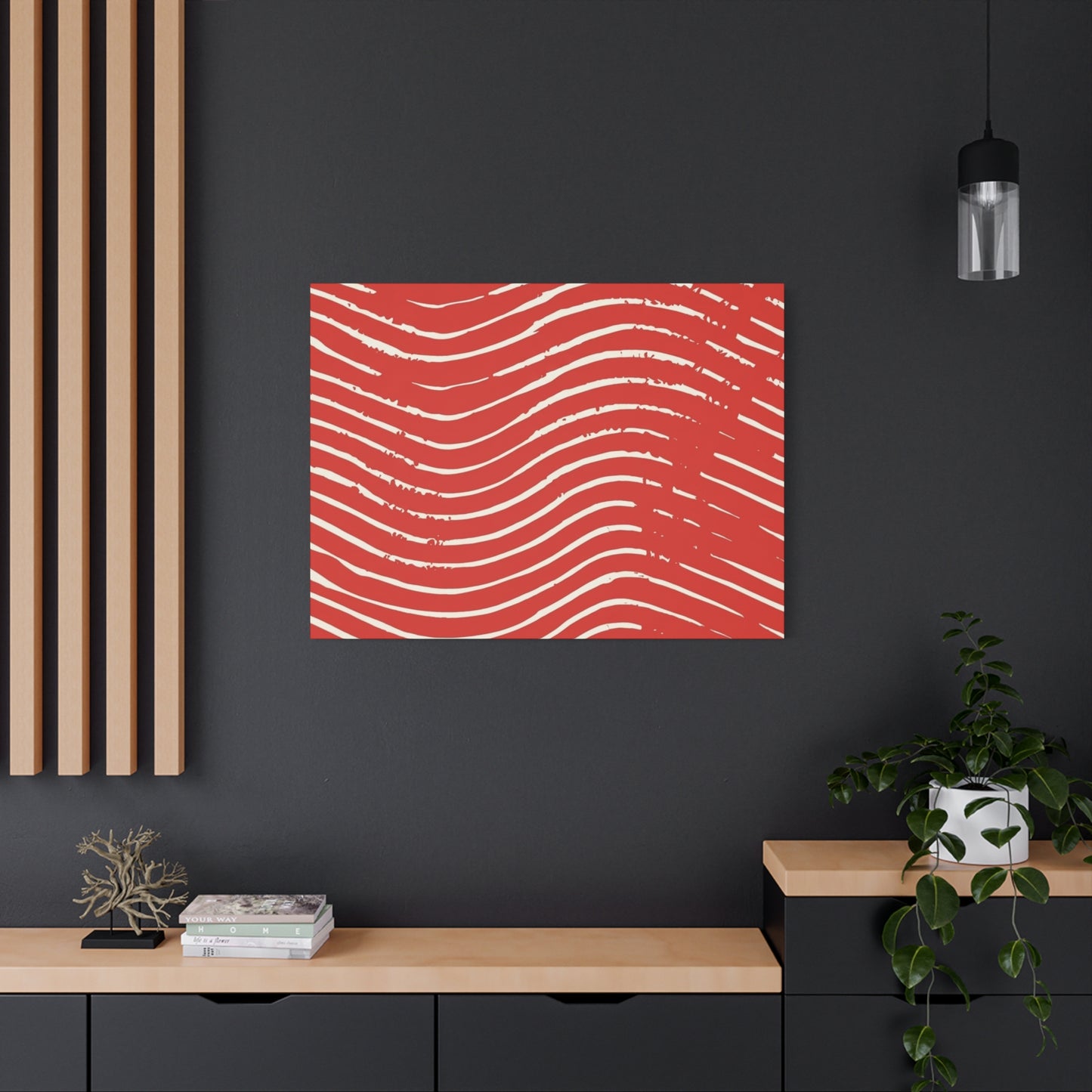 Scarlet Tide Stretched Canvas Wall Art