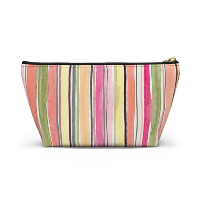 Summer Stripe Accessory Pouch with T-bottom