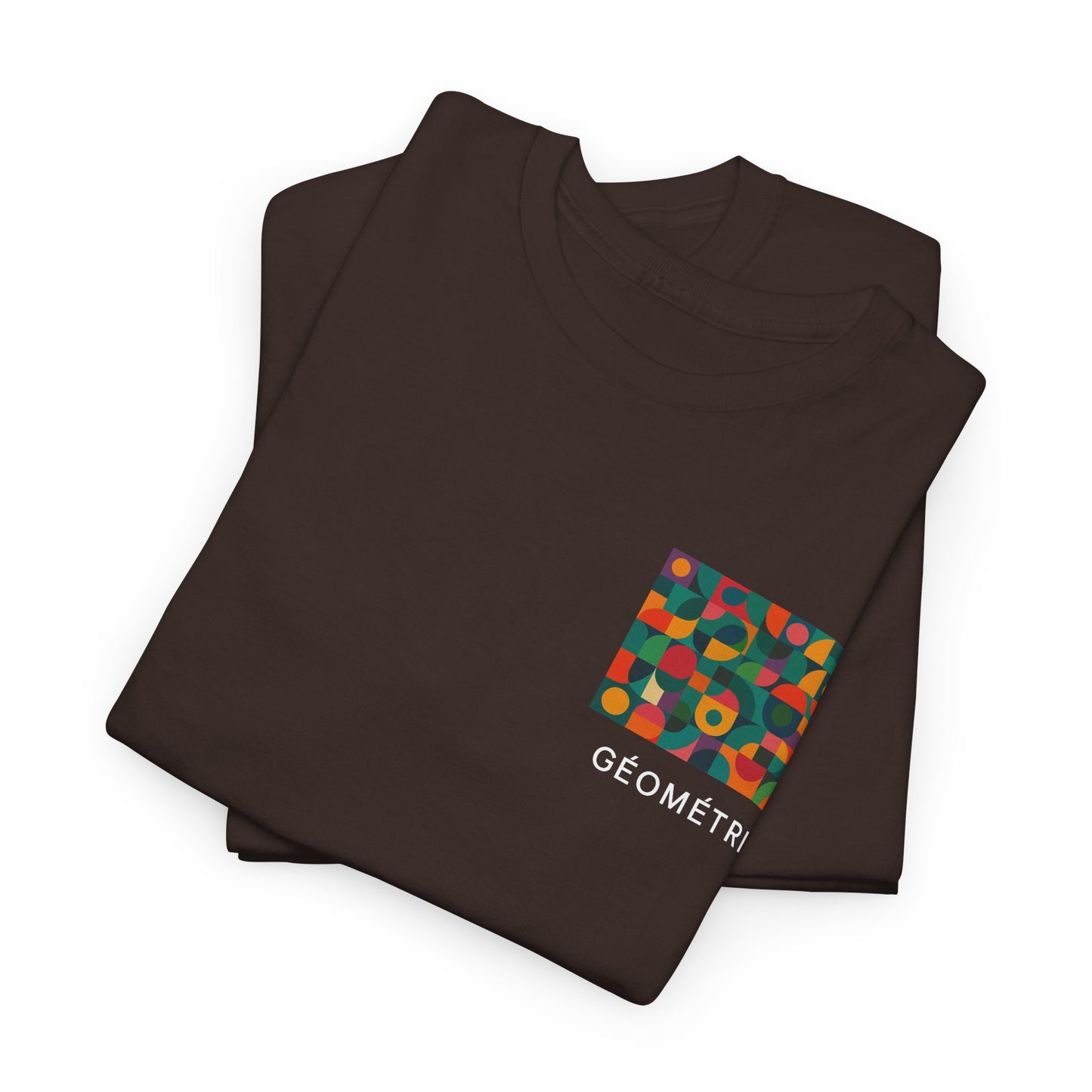 Colorful Geometric Print Unisex Heavy Cotton Tee, Comfortable Graphic T-Shirt, Casual Wear, Gift for Art Lovers, Everyday Style