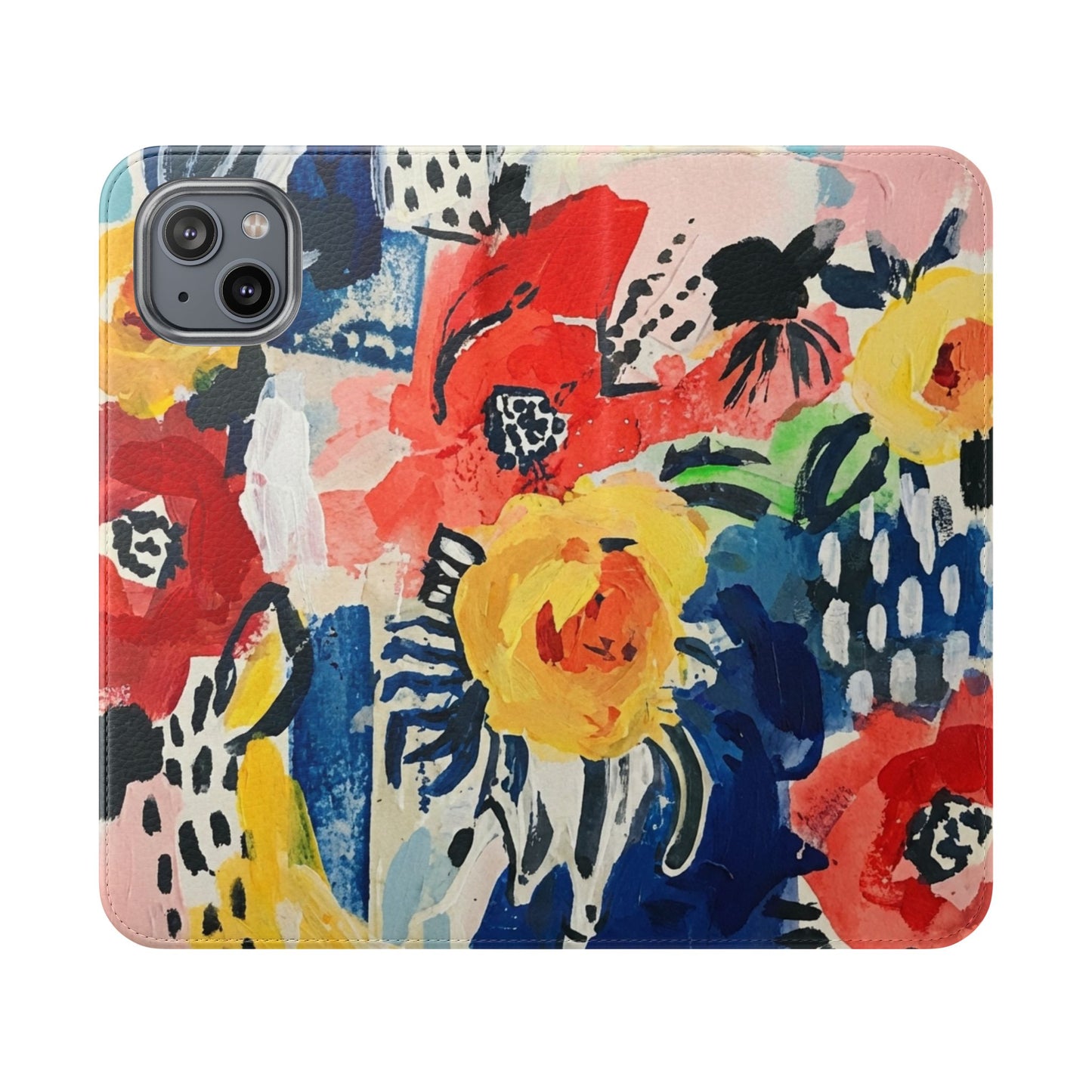Abstract Flora Vegan Leather Flip Case