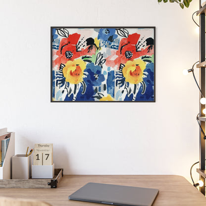 Abstract Flora Wood Framed Posters