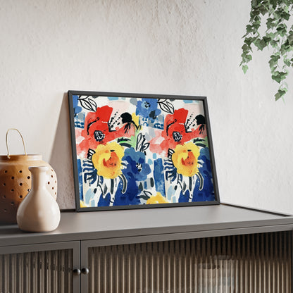 Abstract Flora Wood Framed Posters