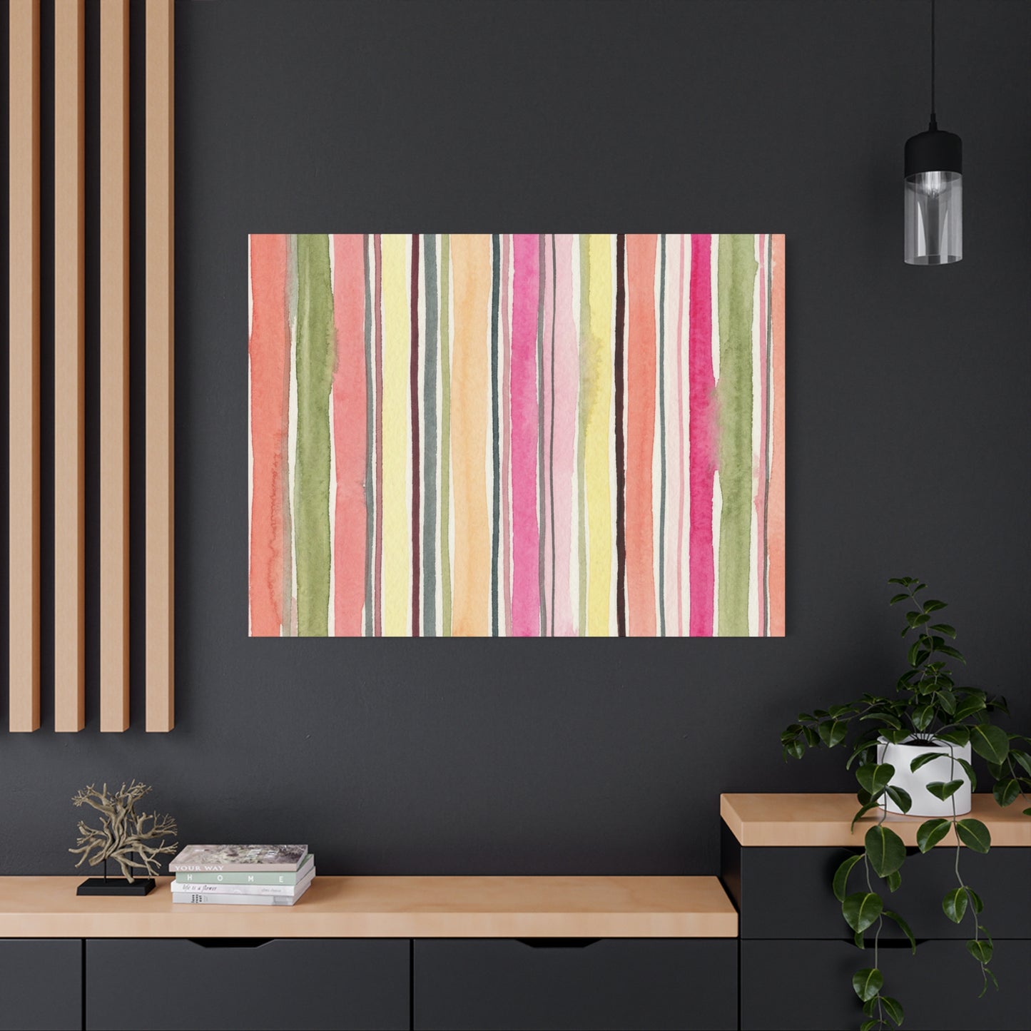 Summer Stripe Stretched Canvas Wall Art