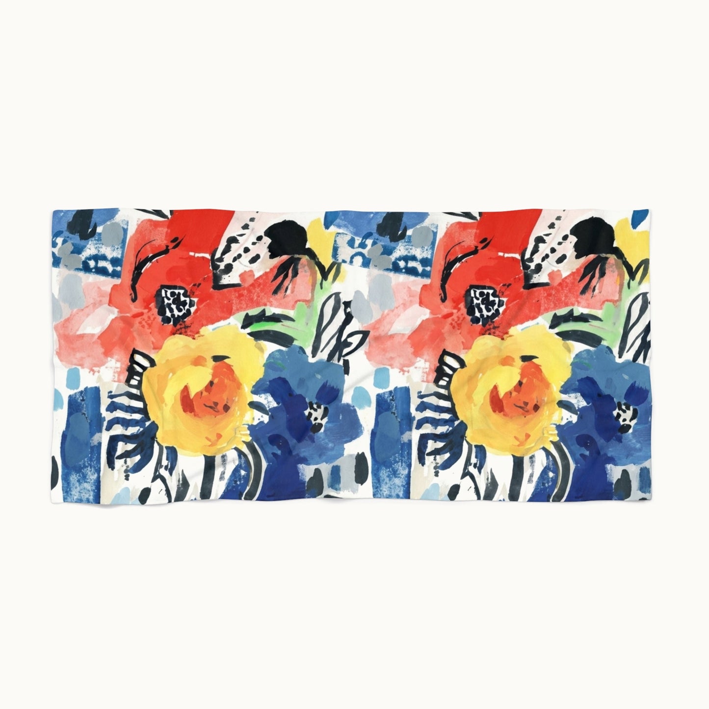 Abstract Flora Beach Towel