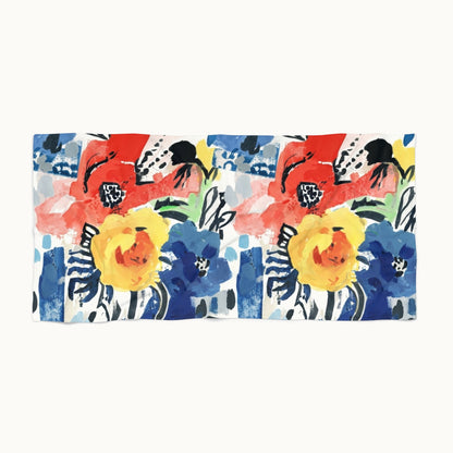 Abstract Flora Beach Towel