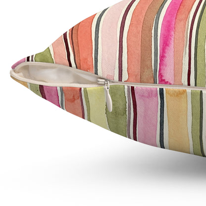 Summer Stripe Square Throw Pillow