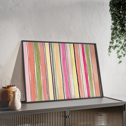 Summer Stripe Wood Framed Posters