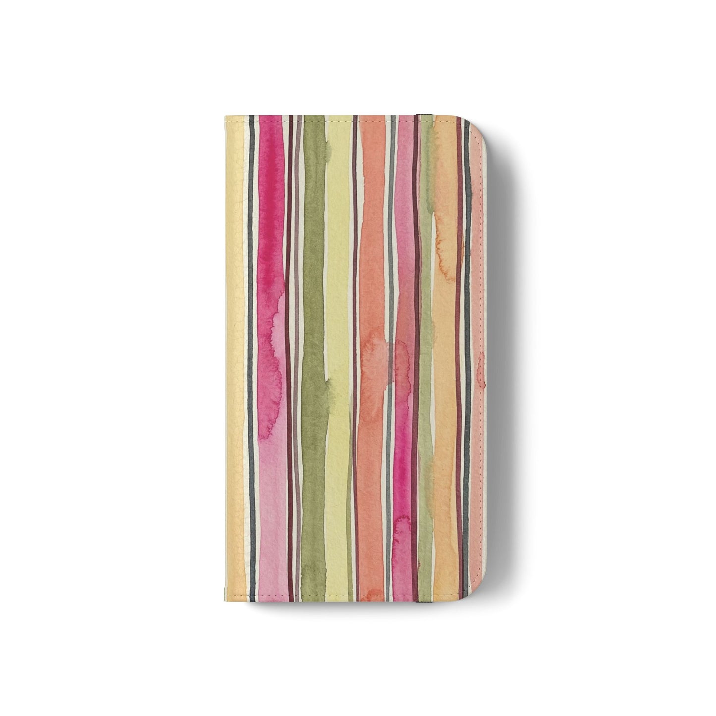 Summer Stripe Vegan Leather Flip Case