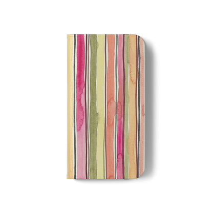 Summer Stripe Vegan Leather Flip Case